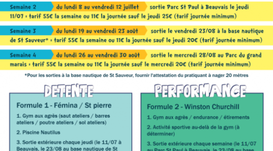 STAGES ETE 2019