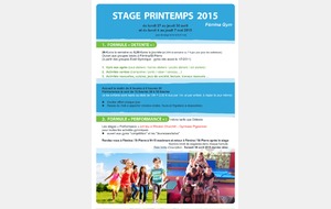 STAGES DE PRINTEMPS 2015