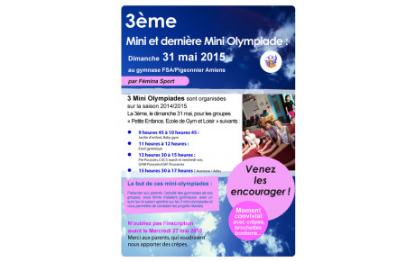 3ème MINI OLYMPIADE 31 MAI 2015